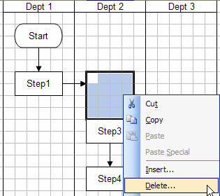 delete flow chart shape 3