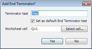 Add end terminator window