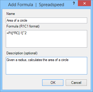 Add Formula Dialog