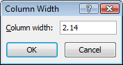 Excel 2007 column width dialog
