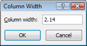 Column Width Dialog