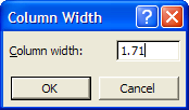 Excel 2003 column width dialog