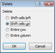 delete cells