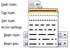 format shape dialog - line dash