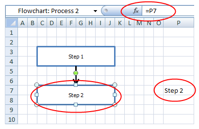 using shapes in excel to show data