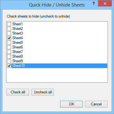 Hide / Unhide Worksheets