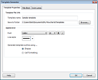 Template Generator Properties Tab