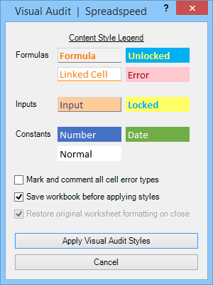 Visual Audit Dialog