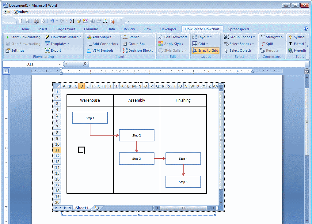 Microsoft Flow Chart Excel