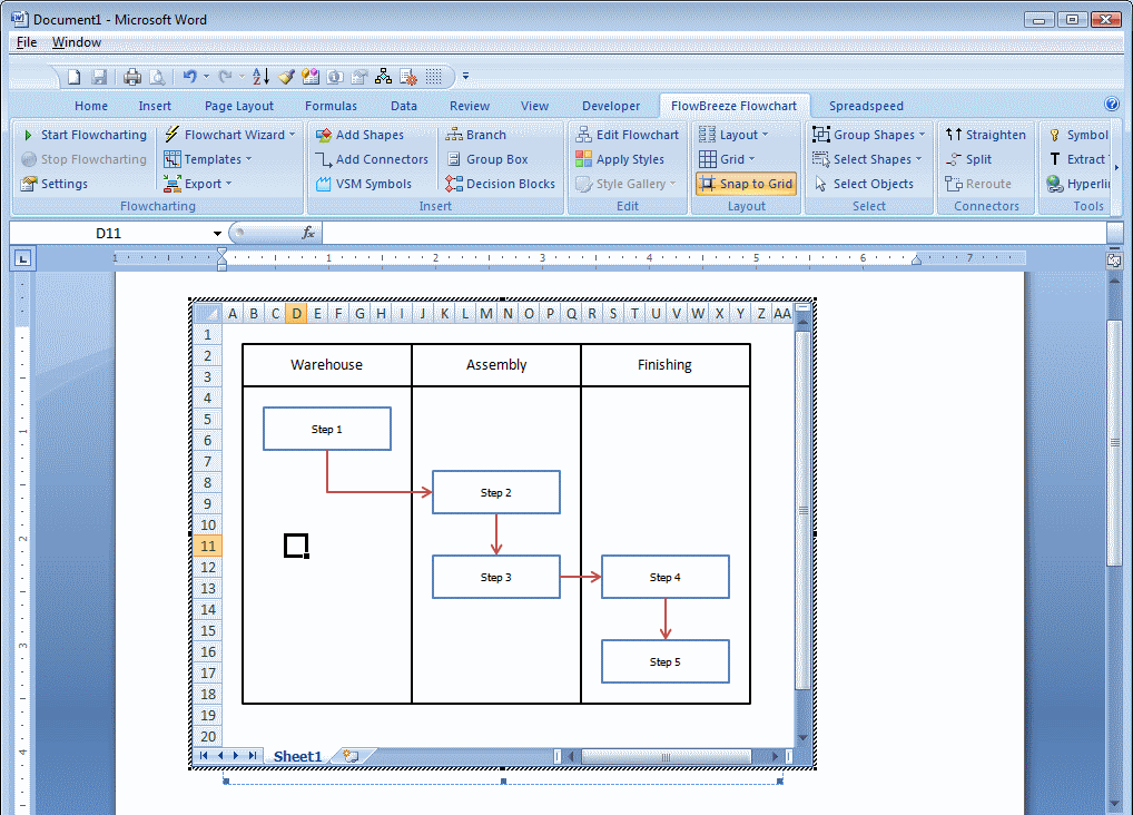 Insert Flow Chart Excel