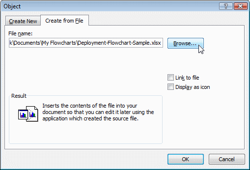 Word Insert Object Dialog