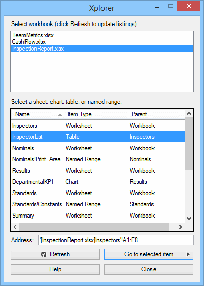 Xplorer Workbook Navigator